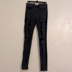 Long distressed skinny jeans purchased at buckle